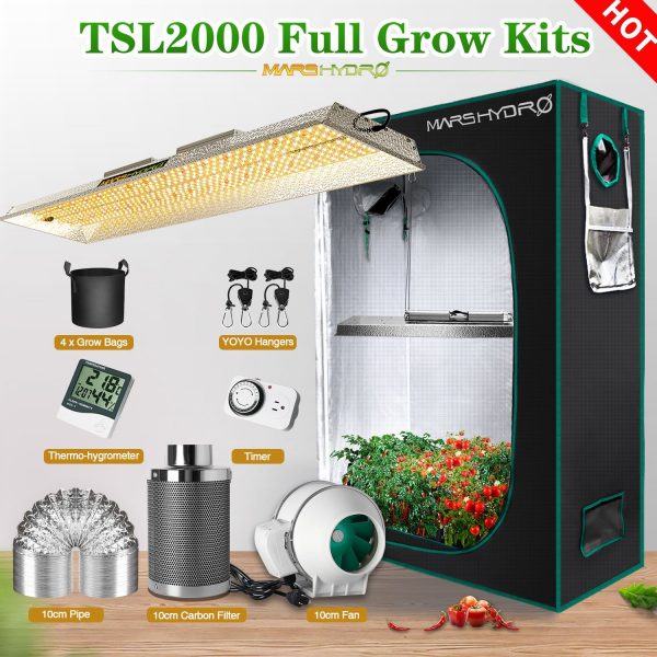 Kit Growbox 120x60x180 con LED MH TSL2000 e filtro antiodore | BEAR BUSH