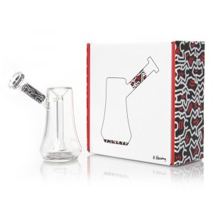 red-white-bubbler-glass-k-haring-bear-bush