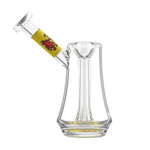 yellow-white-bubbler-glass-k-haring-bear-bush