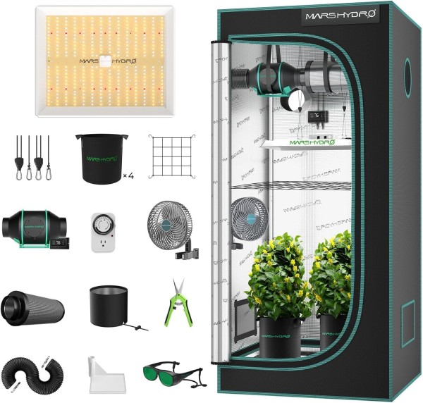 BearBush-Bear-Bush-Botanical-Collective-Mars-Hydro-TS-1000-Completed-Tent-Kit-Growbox-Thermostat-Controller-New-2024-1